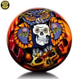 “Small Enemies” Sugar Owl Skull “Dia de los Muertos” Murrine Marble