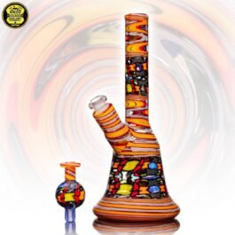 10mm Millefiori Chipstack and Fire Linework Beaker Tube Set