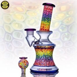14mm UV Rainbow Mosaic Millefiori Kickback Banger Hanger Tube Set