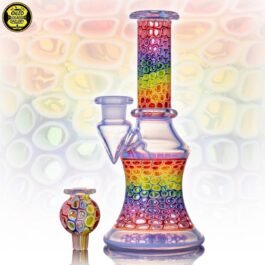 14mm Moonstone Rainbow Mosaic Millefiori Banger Hanger Tube Set