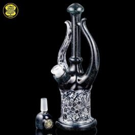 14mm Crushed Opal Black Chipstack Millefiori Tube Set