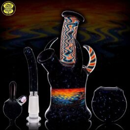 10mm Crushed Opal Dichroic Rainbow Linework Tube Set