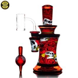 14mm Rose Skull Harvest Murrine Faceted Jammer Tube