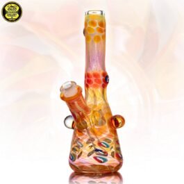 10mm Fumed and Dichro Grateful Dead Millefiori Mini Beaker Tube