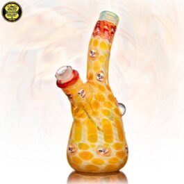 10mm Fumed “Día de Los Muertos” Millefiori Mini Bent Neck Beaker Tube